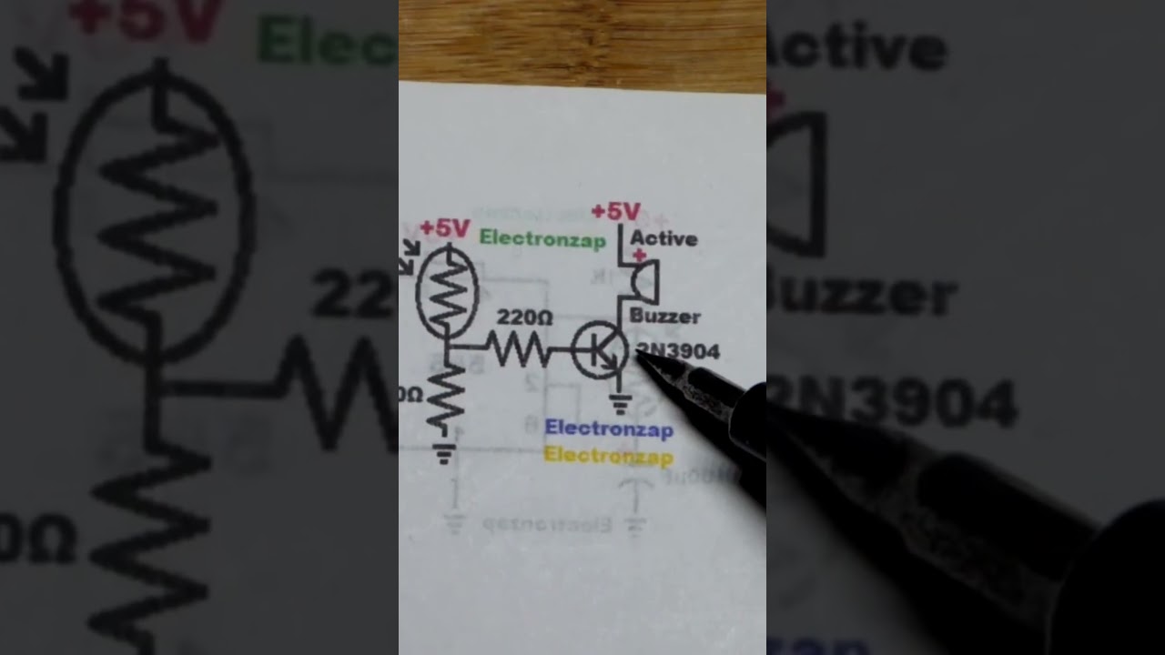 NPN BJT Transistor Explained LDR Light Level Buzzer Circuit