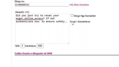 SMS Sender Spamming (MyGov , ATO) WorldWide