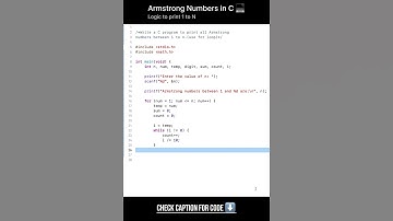 Armstrong Numbers in C 💻