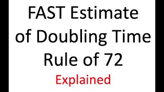 EXPLAINED - Calculate doubling time in 3 SECONDS using the rule of 72.