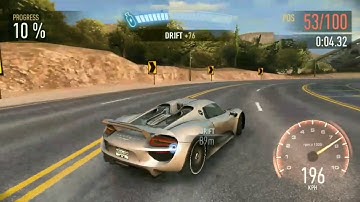 Need For Speed No Limits Gameplay / Devils Run Alpine Storm / Porsche 918 Spyder (chapter 4)