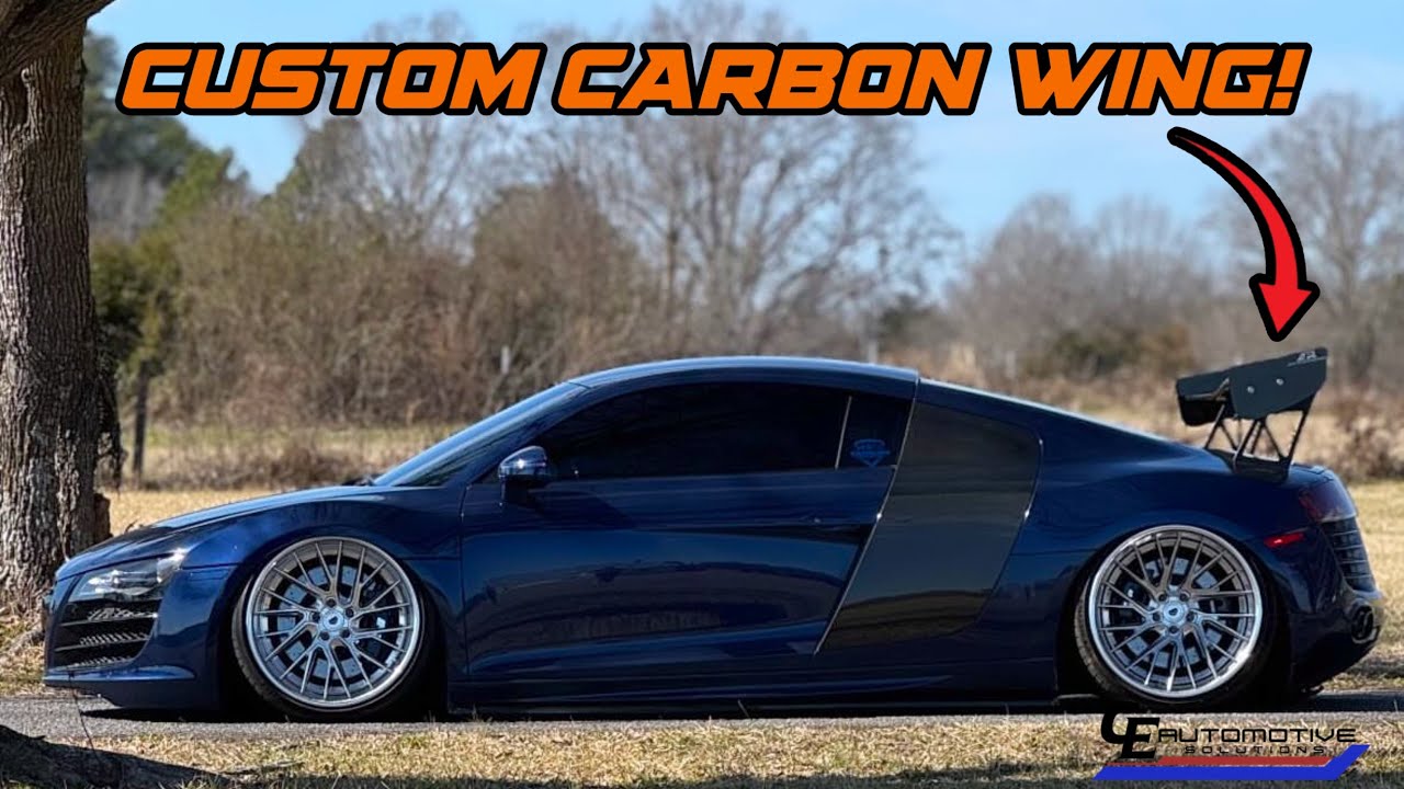 Matte R8 With Wing Audi R8 Painting & Custom Carbon Wing Install - YouTube