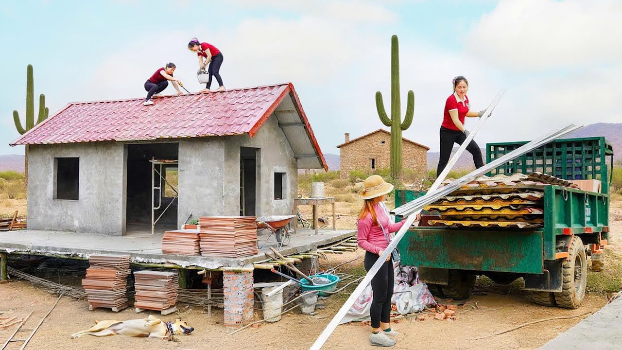 Use Truck To Transport Roofing Materials Help Sister Build New House - Farm Life | Đào Daily Farm