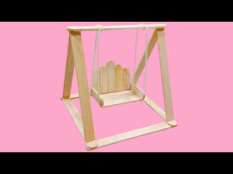 How To Make Swing With Popsicle Sticks , Popsicle Stick Swing , Mini Swing Jhula