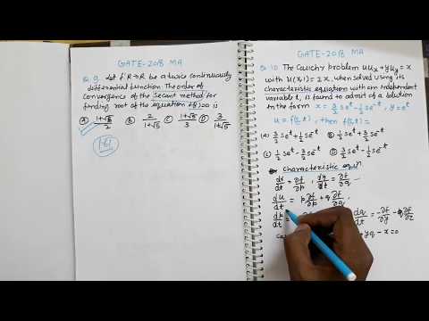 GATE 2018 Q.9 AND 10 MATHS SOLUTION, CAUCHY PROBLEM AND ORDER OF SECANT METHOD
