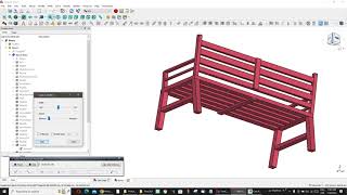 Banca realizata in FreeCAD screenshot 5