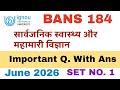 IGNOU BANS 184 JUNE 2026 Most Important Questions and Answers Set 1 Exam TEE