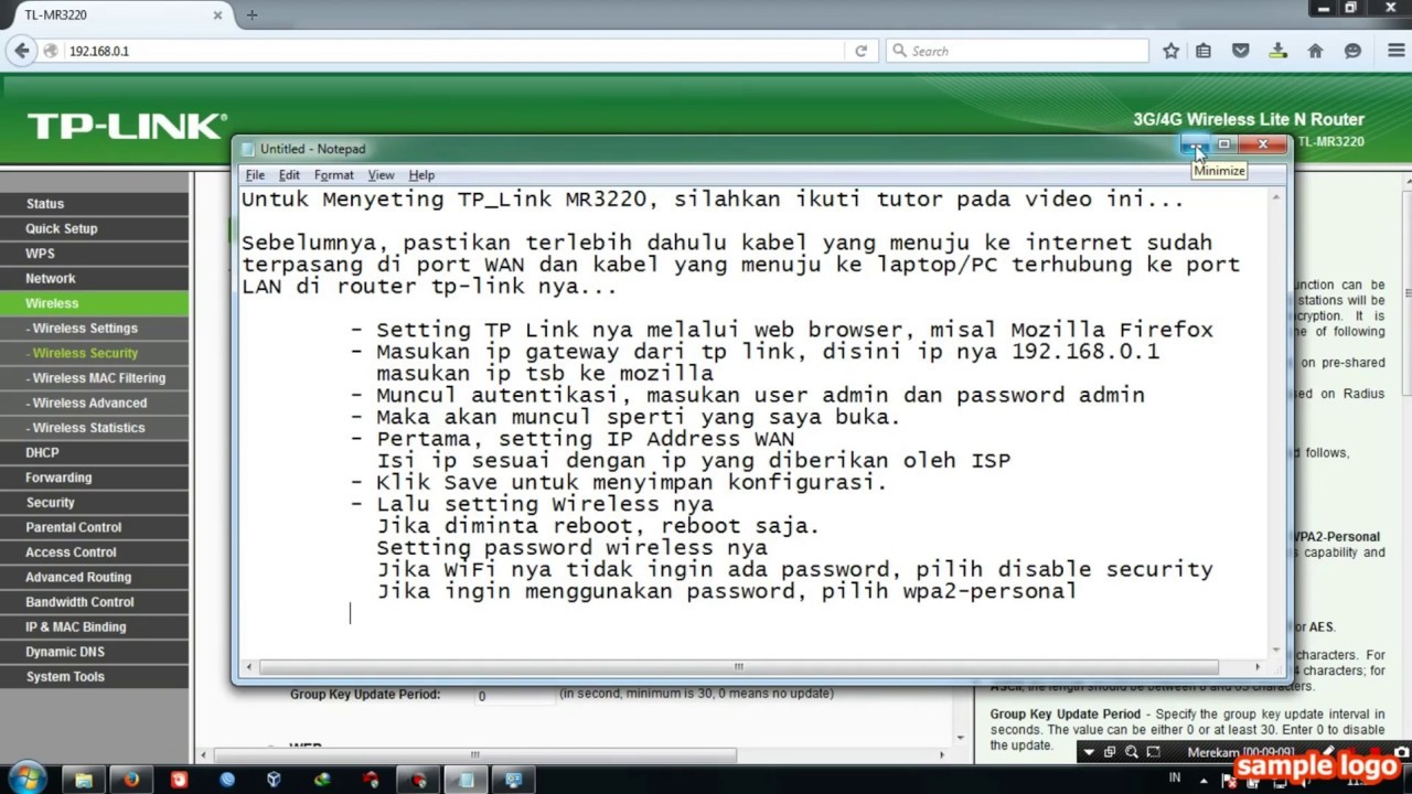 Tutorial Konfigurasi Tp Link Mr3220 Mode Ap Youtube
