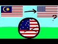 Flag transformation but in countryballs malaysia  usa  liberia  chile  czechia  poland