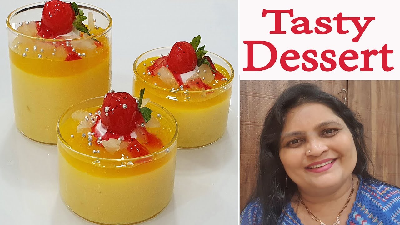 Tasty Summer Easy Desserts without agar agar gelatine & china grass  डिजर्ट पुडिंग रेसिपी