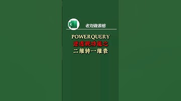 POWERQUERY逆透视功能应用 本教程教你用PQ的逆透视功能，将二维表格转换为一维表。 #Excel技巧 #Excel教程 #表格教程 #PQ #powerquery