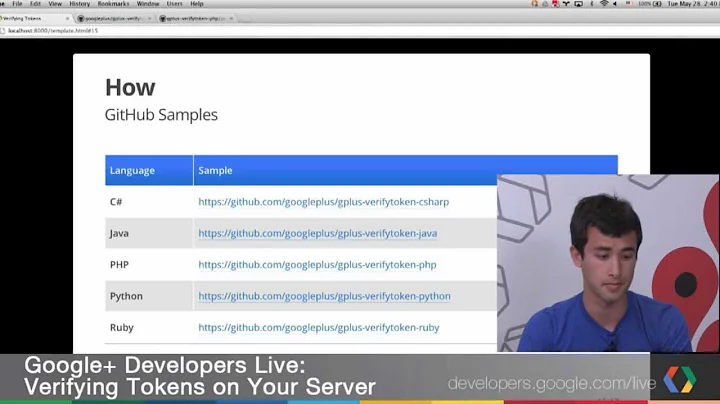 Google+ Developers Live: Verifying Tokens on Your Server