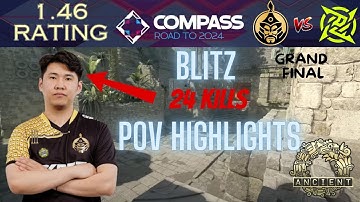 ⫷CS2 POV HIGHLIGHTS⫸ bLitz | YaLLa Compass 2024 | TheMongolZ vs NiP | Grand Final | map1 Ancient |
