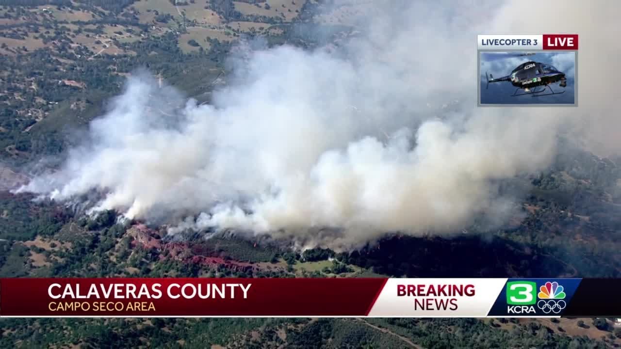 Crews battle fire in Calaveras County YouTube