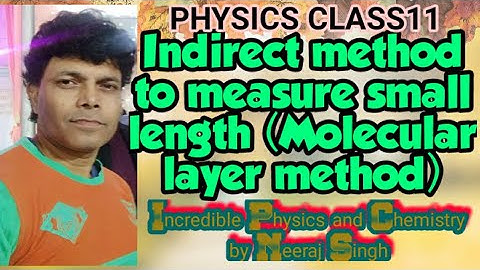 Physics (Class11, competitive exam) Indirect method To measure small length (Molecular layer method)