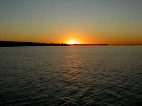 Last moments of sunset sailing on Lesser Slave Lake