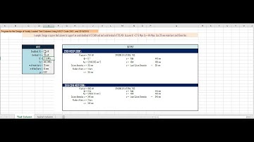 Excel program for the design of axially loaded  tied and spiral columns.