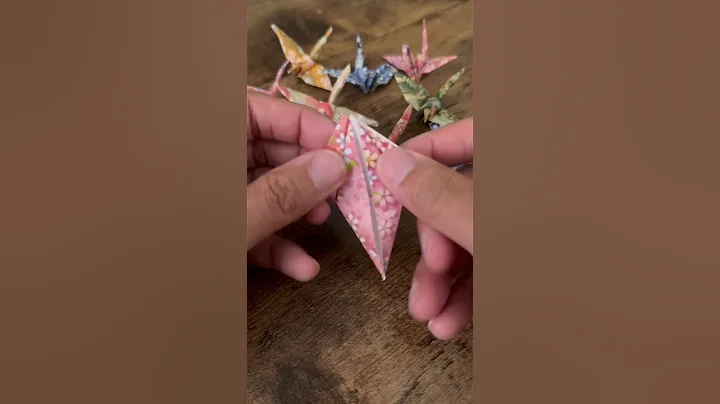 Folding Origami Paper Crane Cherry Blossoms Asmr