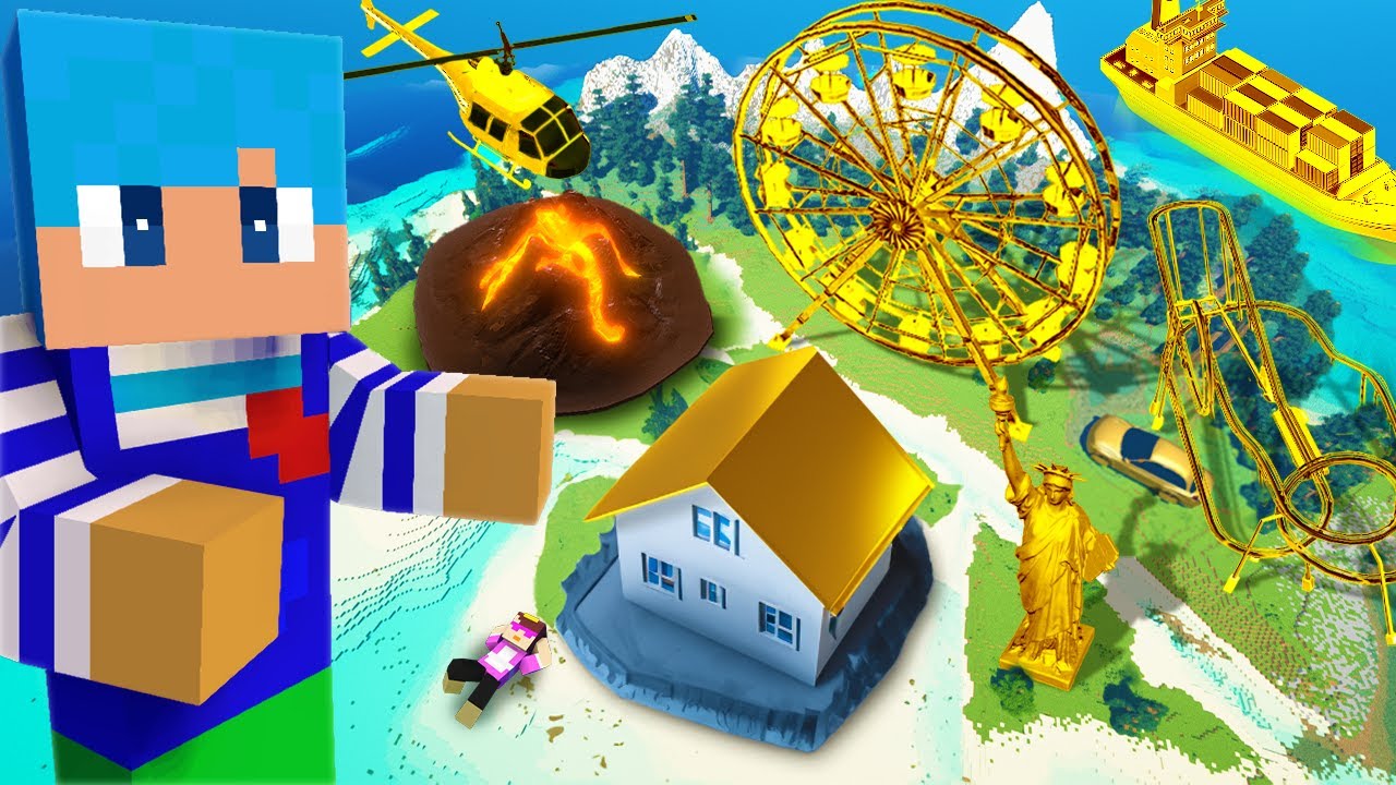 100円 vs 1億円の島作り対決！【まいくら / マインクラフト】 - YouTube