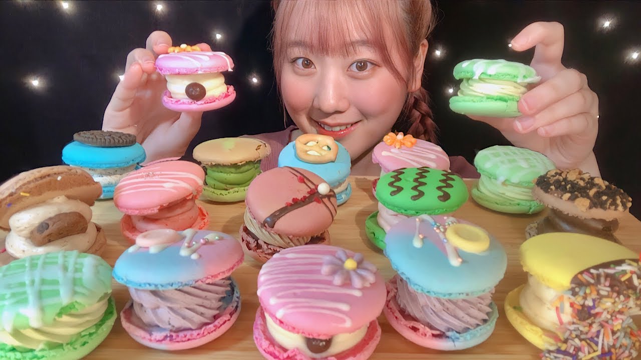 ASMR トゥンカロン Fat Macarons 뚱카롱【咀嚼音/大食い/Mukbang/Eating Sounds】