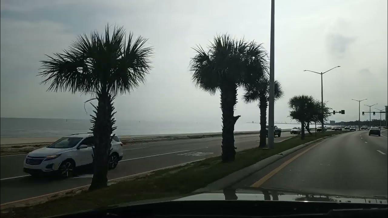 Driving US 90 in Biloxi, MS to Gulfport, MS Along the World's Largest ManMade Beach Gulf Coast