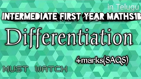 Finding dy/dx problem for 4marks ||short answer questions|| Inter maths1B differentiation chapter||