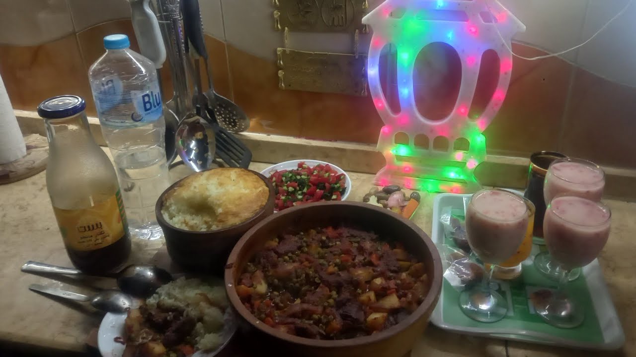  شهر الخير والبركة هل علينافطار قبل المغرب  بنص ساعة هتحضريه🥘🍛🥩🍚 مع أسهل عصير كوكتيل🍹 👌