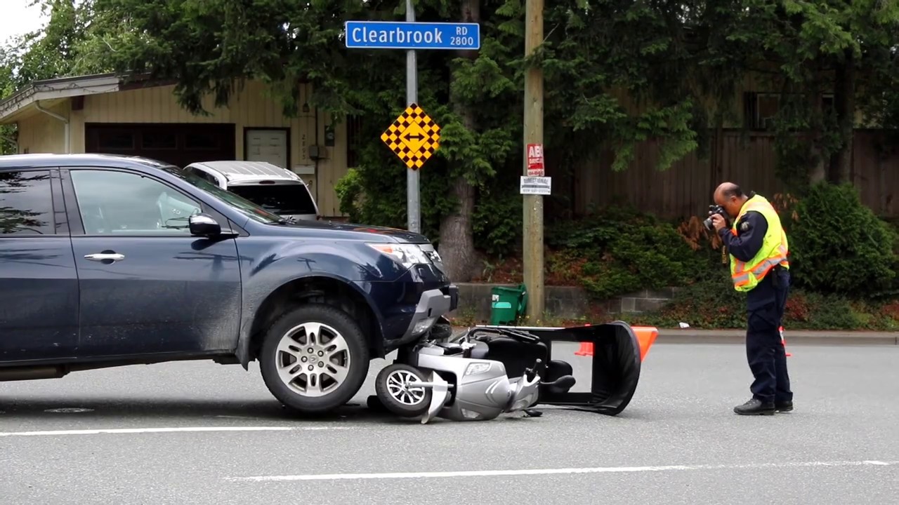 Elderly Male on Scooter Hit by a Car - YouTube