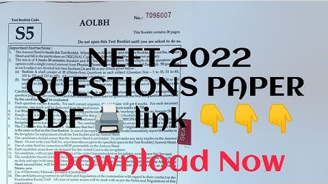 Neet 2022 Question Paper || Download Pdf link given in bio|| #neet #neet2022 #pw