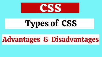 What is CSS | Types of CSS | Advantages and Disadvantages of CSS | Hindi |