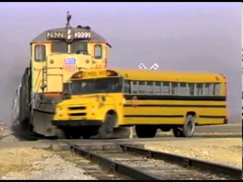 Train Hits school Bus Crash Extreme Slow Motion !!!!