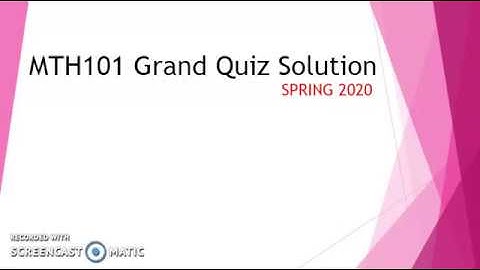 MTH101 Grand Quiz Solution Spring || MD TUTOR