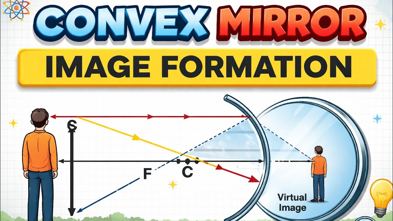 Image formation by convex mirror-light chapter #science 