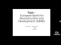European bank for reconstruction and development