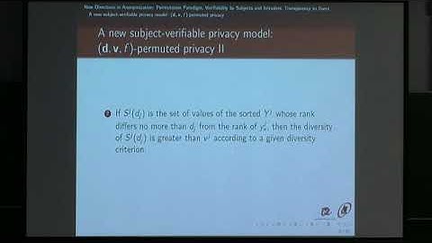 Prof. Josep Domingo-Ferrer | New Directions in Anonymization: Permutation Paradigm, Verifiability...
