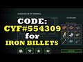 Code cyf554309 for iron billets   last day on earth