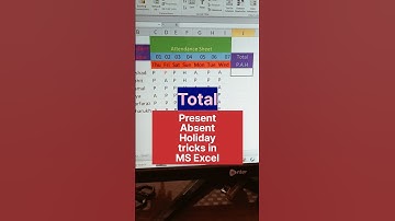 total present,absent,holiday formula tricks #excel #shorts