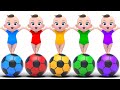 Color Balls Finger Family | Itsy bitsy spider &amp; Seven Steps | Nursery Rhymes | Kindergarten