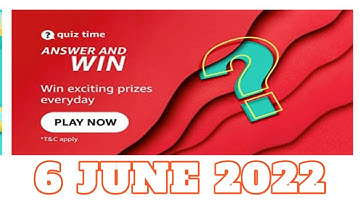 Amazon Funzone Quiz Answers Today| 6 June 2022 |Daily Quiz Time