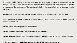 Farnesene market size, growth, trends ...