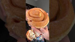 Cinnamon Roll Review Dear Donut Man! 🍩 #donuts #donutreview #tastetest #cheatday