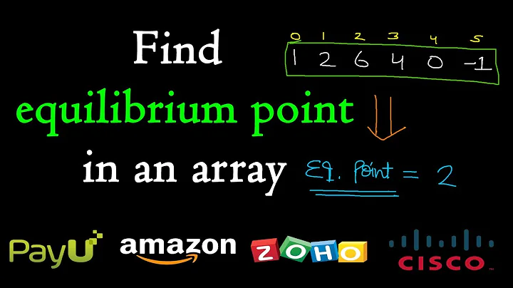 Find equilibrium point in an array