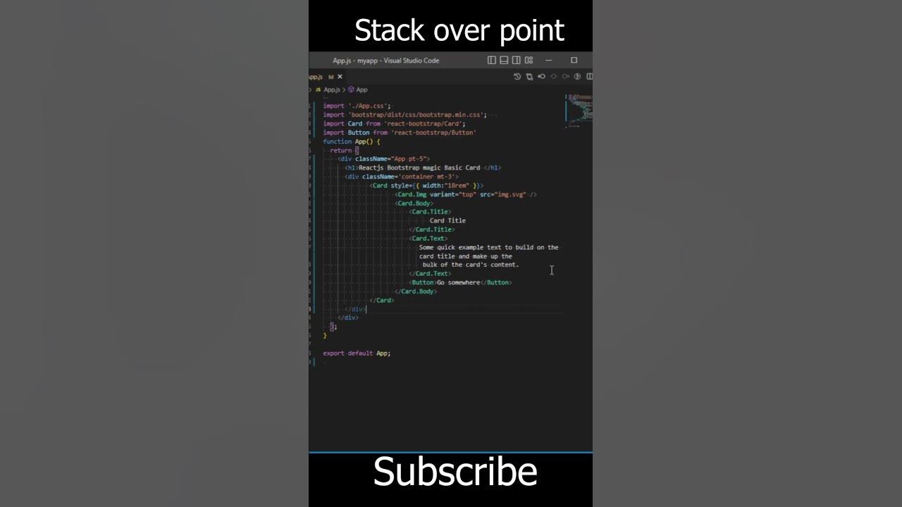 Basic card using reactjs bootstrap latest | #reactjs #bootstrap #shorts ...