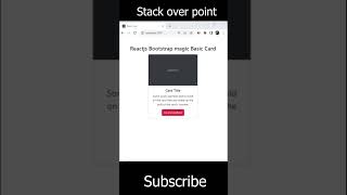 Basic card using reactjs bootstrap latest | reactjs bootstrap shorts