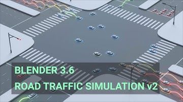Blender 3.6 | Geometry Node | Simulation Node | Road Traffic System Simulation v2