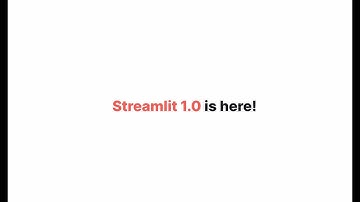 Streamlit 1.0 is here!