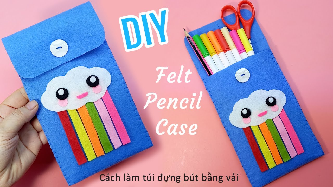 How To Make A Felt Pencil Case – Diy Pencil Case - Liam Channel - Youtube