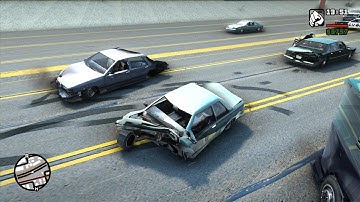 GTA SA Realistic Vehicle Deformation - Crash Testing Ep.79