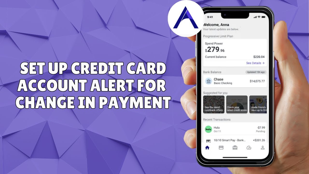 HOW TO SET UP CREDIT CARD ACCOUNT ALERT FOR CHANGE IN PAYMENT ON ATLAS