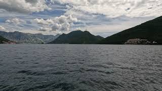 Slow TV, 4K: beautiful bay of Kotor from the sailing boat